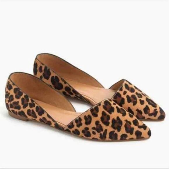J. Crew | Leopard Print Fur Women's Flats | size 11 - Picture 1 of 9
